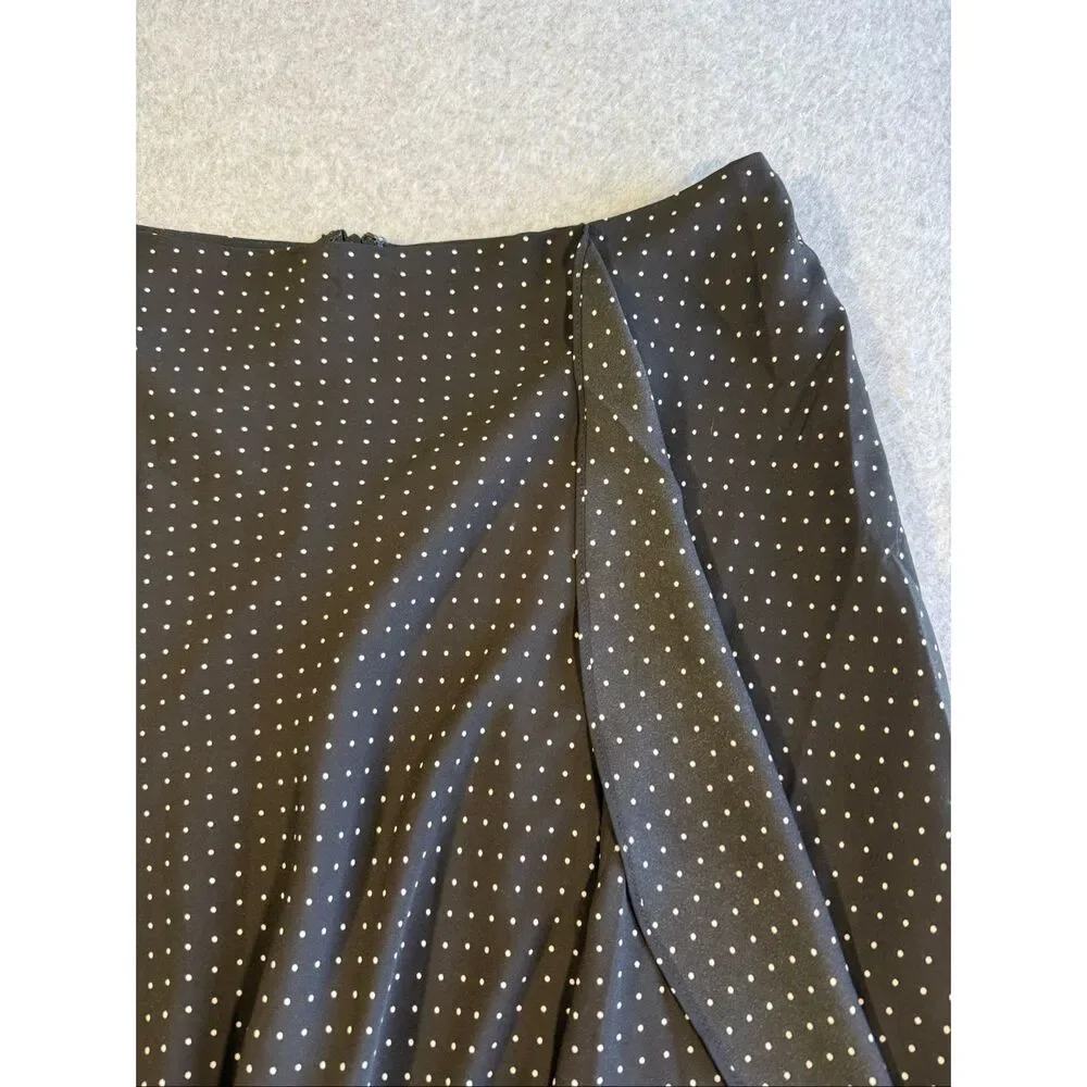 Talbots polkadot midi asymmetrical flowy skirt 10